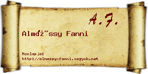 Almássy Fanni névjegykártya
