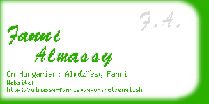 fanni almassy business card